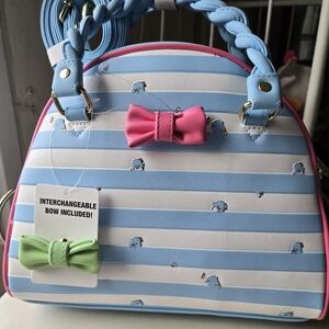 Loungefly Light Blue Crossbody Bag with Gold Accents